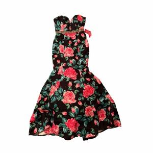 Nina Canacci Strapless Floral Gown Size 8 New With Tags